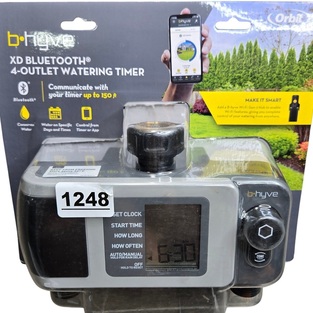 Orbit B-hyve XD Bluetooth 4-Outlet Smart Hose Tap Watering Timer (PN 24634)